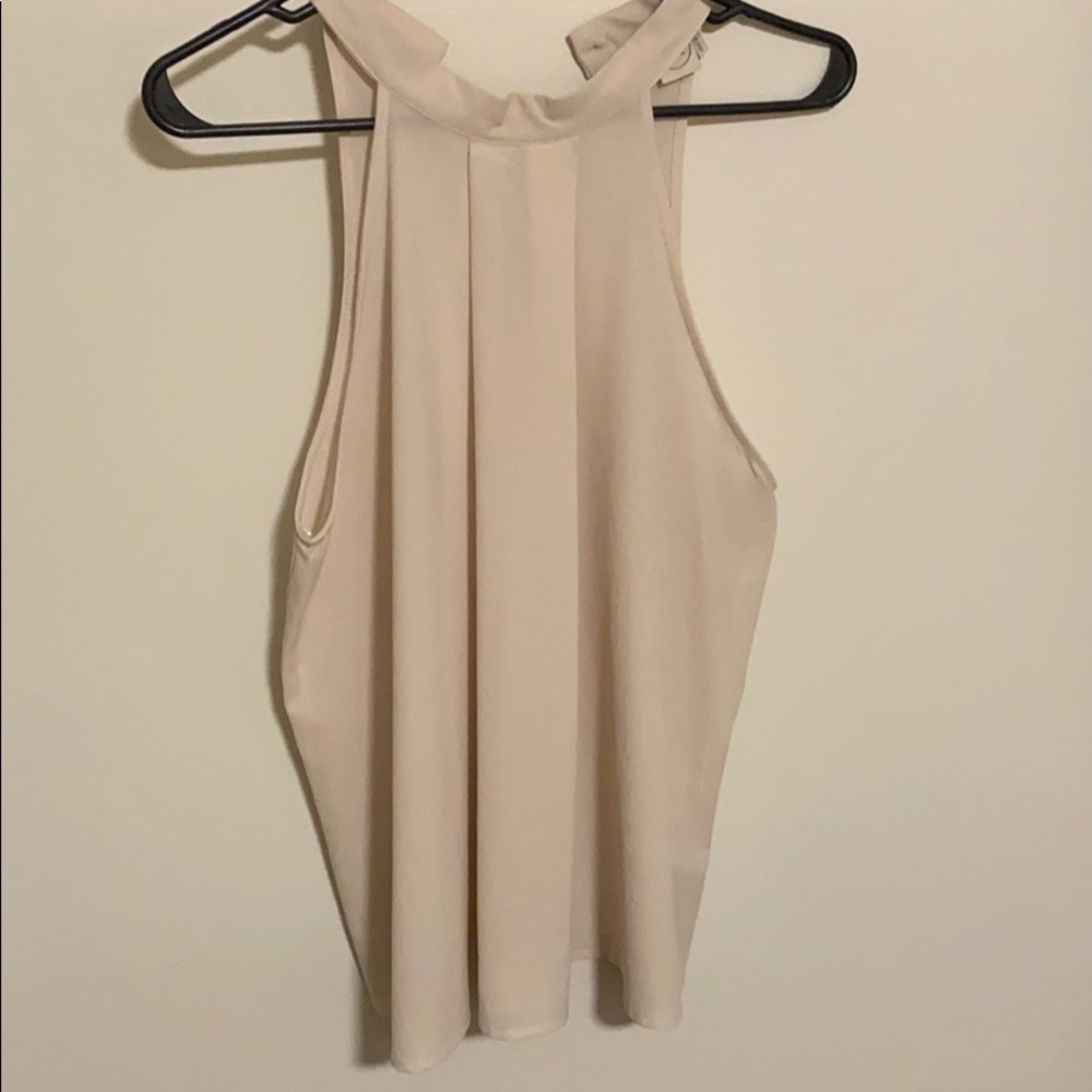 Cream/White Turtle Neck Style Tank